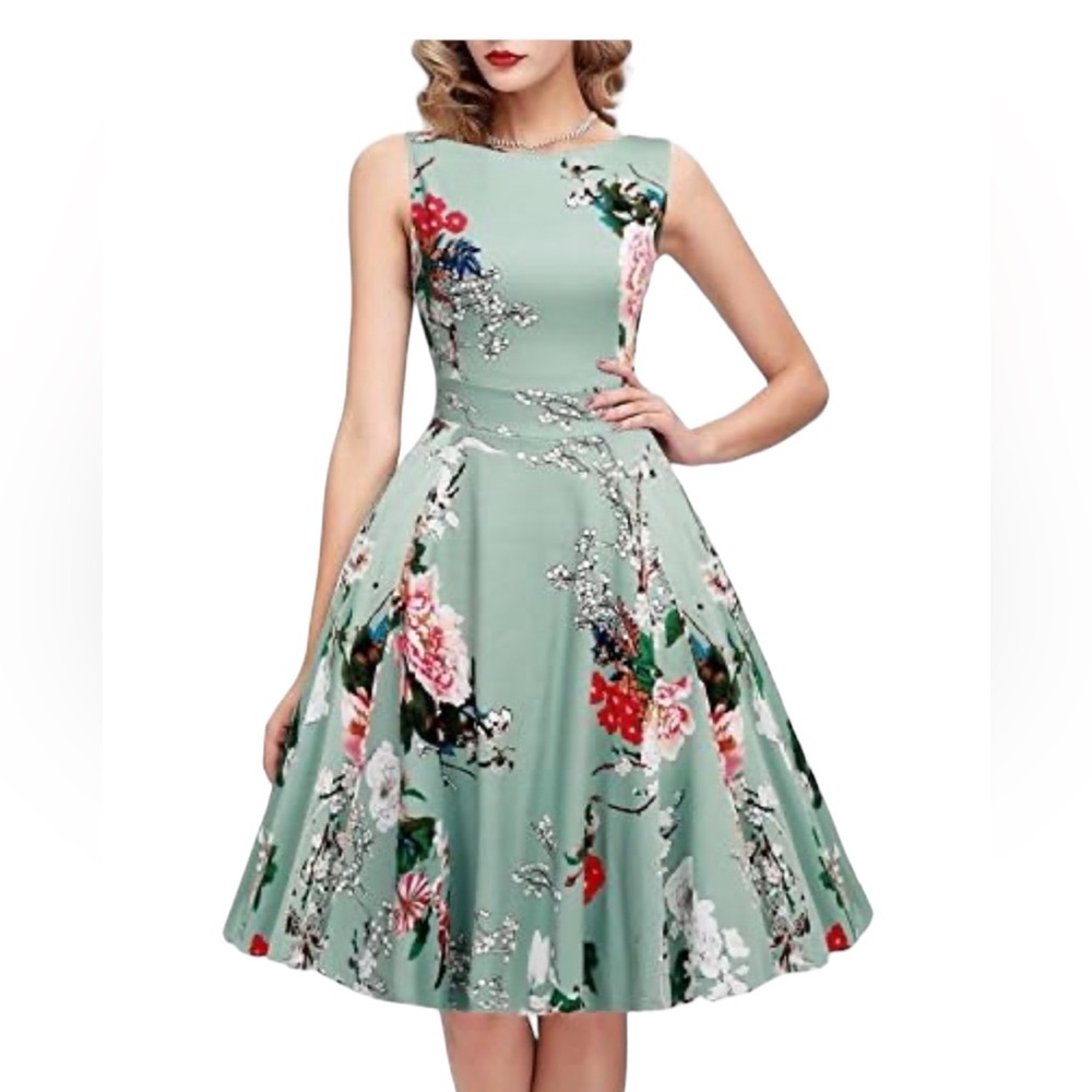 iHot Floral Fit and Flare Dress